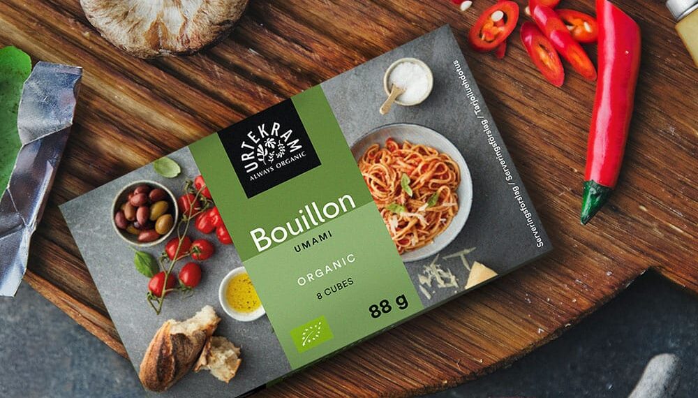 Urtekram lancerer økologisk og vegetabilsk Umami bouillon – giv unik smag til dine madretter med den femte grundsmag!